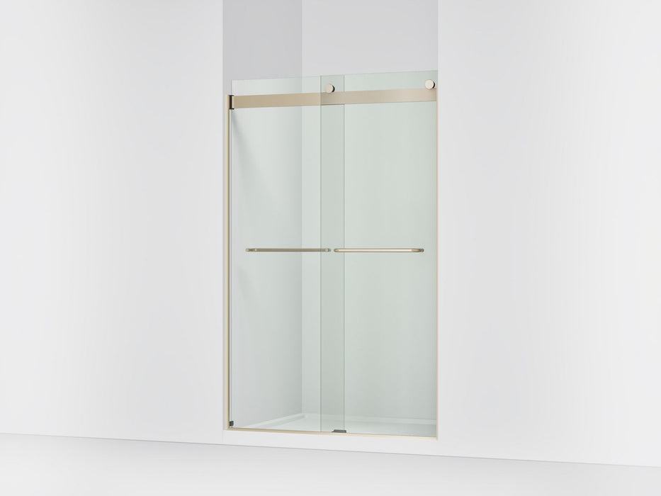KOHLER K-706014-L Levity Sliding shower door, 74" H x 44-5/8 - 47-5/8" W, with 1/4" thick Crystal Clear glass, anodized...