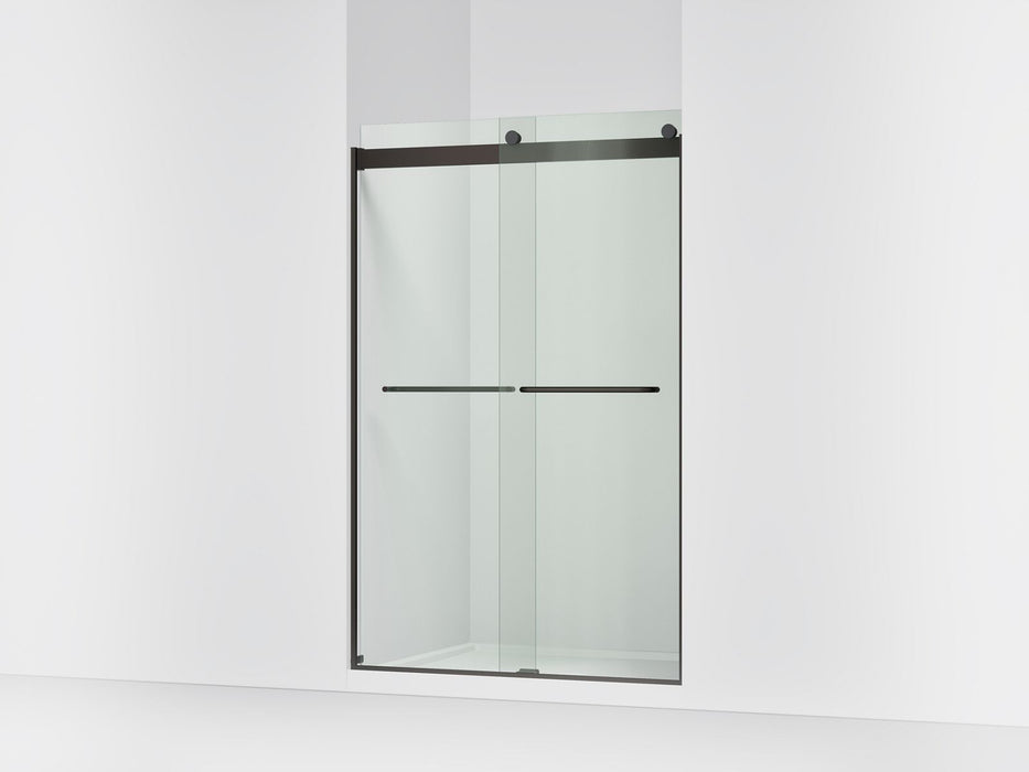 KOHLER K-706014-L Levity Sliding shower door, 74" H x 44-5/8 - 47-5/8" W, with 1/4" thick Crystal Clear glass, anodized...