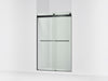 KOHLER K-706014-L Levity Sliding shower door, 74" H x 44-5/8 - 47-5/8" W, with 1/4" thick Crystal Clear glass, matte black