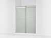 KOHLER K-706015-D3 Levity Sliding shower door, 74" H x 56-5/8 - 59-5/8" W, with 1/4" thick Frosted glass, bright silver