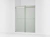 KOHLER K-706015-D3 Levity Sliding shower door, 74" H x 56-5/8 - 59-5/8" W, with 1/4" thick Frosted glass, matte nickel