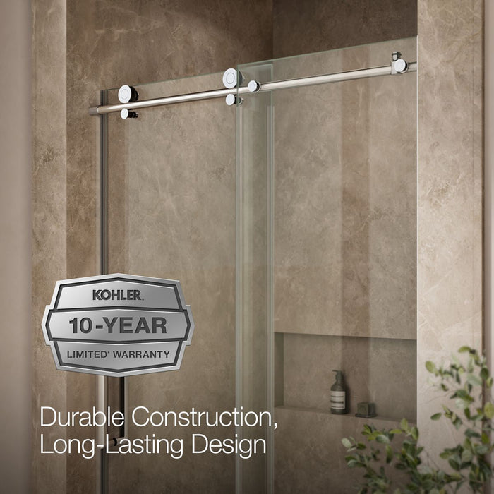 KOHLER K-706080-L Composed Sliding shower door, 78" H x 44-5/8 - 47-7/8" W, with 3/8" thick Crystal Clear glass