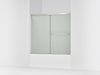 KOHLER K-707000-D3 Revel Sliding bath door, 55-1/2" H x 56-5/8 - 59-5/8" W, with 1/4" thick Frosted glass