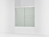 KOHLER K-707000-D3 Revel Sliding bath door, 55-1/2" H x 56-5/8 - 59-5/8" W, with 1/4" thick Frosted glass, bright...