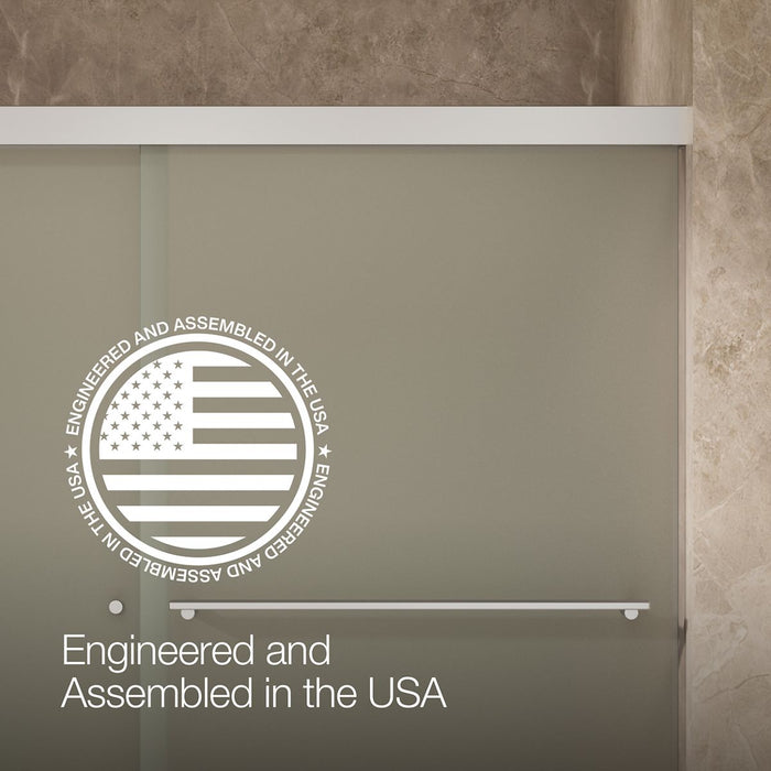 KOHLER K-707000-D3 Revel Sliding bath door, 55-1/2" H x 56-5/8 - 59-5/8" W, with 1/4" thick Frosted glass, bright...