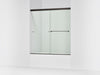 KOHLER K-707002-L Revel 62" H sliding bath door with 5/16"-thick glass