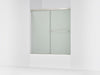 KOHLER K-707002-D3 Revel Sliding bath door, 62" H x 56-5/8 - 59-5/8" W, with 5/16" thick Frosted glass, anodized brushed...