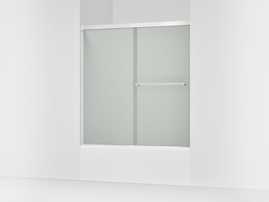 KOHLER K-707002-D3 Revel Sliding bath door, 62" H x 56-5/8 - 59-5/8" W, with 5/16" thick Frosted glass, bright polished...