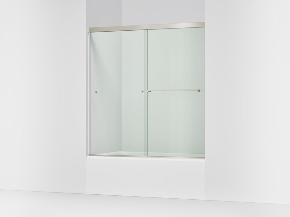 KOHLER K-707002-L Revel 62" H sliding bath door with 5/16"-thick glass, anodized brushed nickel