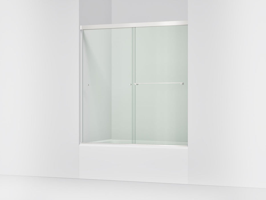 KOHLER K-707002-L Revel 62" H sliding bath door with 5/16"-thick glass, bright polished silver