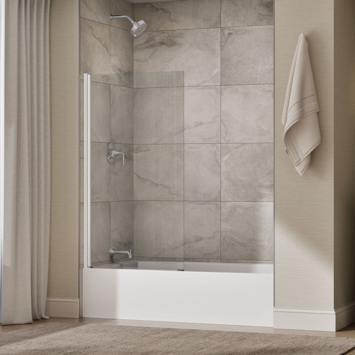 KOHLER K-707105-L Aerie Bath screen, 56-15/16" x 32" W with 1/4" thick Crystal Clear glass and square corner