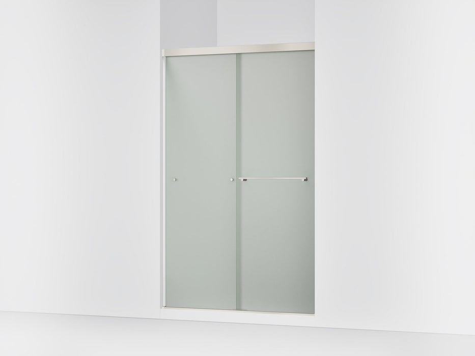 KOHLER K-707106-D3 Revel Sliding shower door, 76" H x 44-5/8 - 47-5/8" W, with 5/16" thick Frosted glass, anodized...