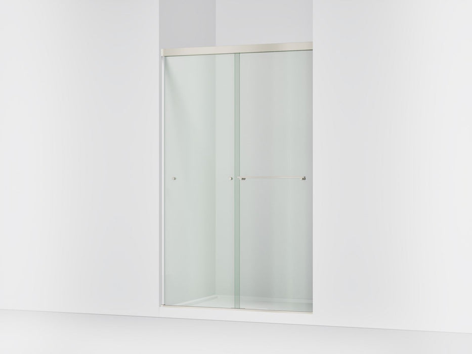 KOHLER K-707106-L Revel Sliding shower door, 76" H x 44-5/8 - 47-5/8" W, with 5/16" thick Crystal Clear glass, anodized...
