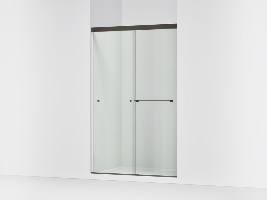 KOHLER K-707106-L Revel Sliding shower door, 76" H x 44-5/8 - 47-5/8" W, with 5/16" thick Crystal Clear glass, anodized...