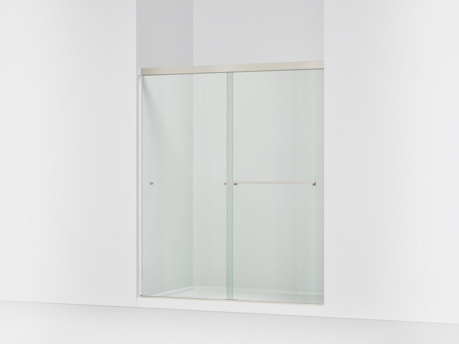 Kohler Revel Sliding shower door, 70" H x 56-5/8 - 59-5/8" W, with 5/16" thick Crystal Clear glass