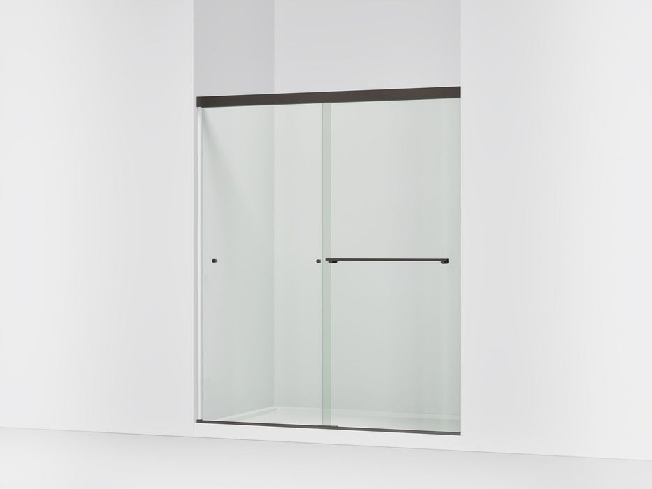 Kohler Revel Sliding shower door, 70" H x 56-5/8 - 59-5/8" W, with 5/16" thick Crystal Clear glass