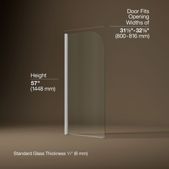 KOHLER K-707205-L Aerie 32" bath screen