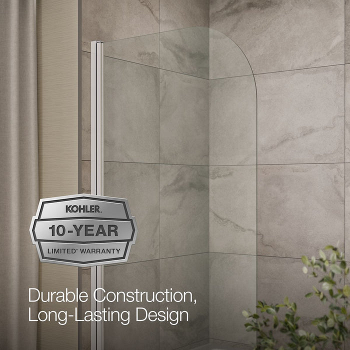 KOHLER K-707205-L Aerie 32" bath screen, bright polished silver - view 5