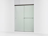 KOHLER K-707206-D3 Revel Sliding shower door, 76" H x 56-5/8 - 59-5/8" W, with 5/16" thick Frosted glass