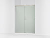 Kohler Revel Sliding shower door, 76" H x 56-5/8 - 59-5/8" W, with 5/16" thick Frosted glass
