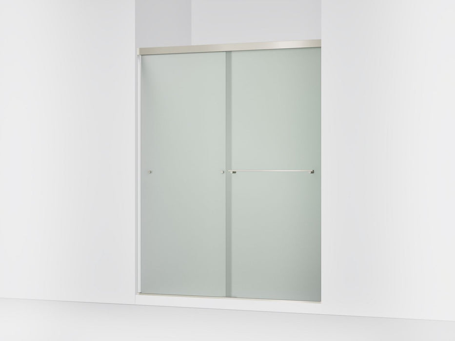 Kohler Revel Sliding shower door, 76" H x 56-5/8 - 59-5/8" W, with 5/16" thick Frosted glass