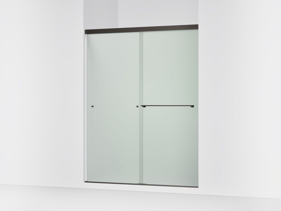 Kohler Revel Sliding shower door, 76" H x 56-5/8 - 59-5/8" W, with 5/16" thick Frosted glass