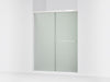 Kohler Revel Sliding shower door, 76" H x 56-5/8 - 59-5/8" W, with 5/16" thick Frosted glass