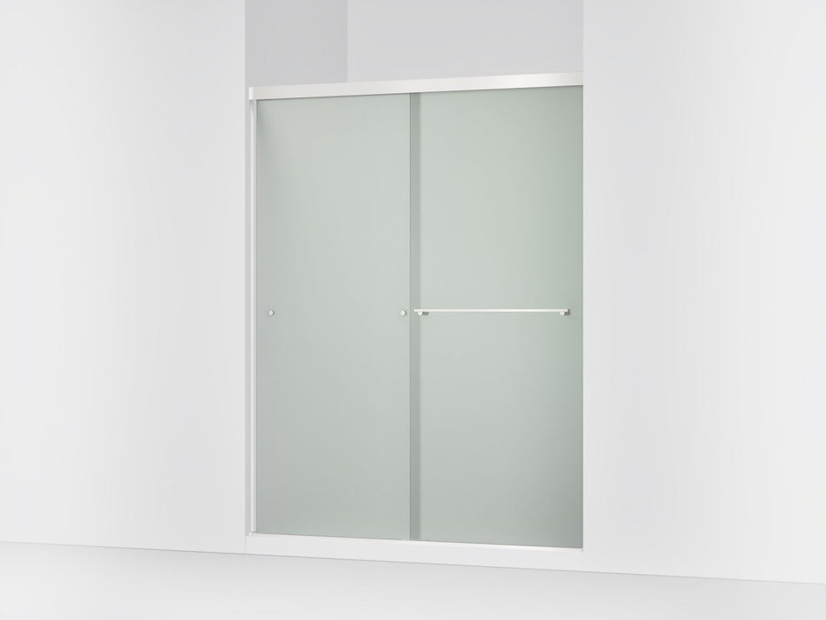 Kohler Revel Sliding shower door, 76" H x 56-5/8 - 59-5/8" W, with 5/16" thick Frosted glass