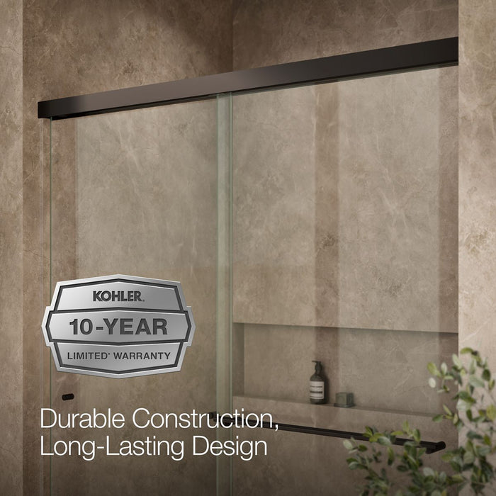 KOHLER K-707206-L Revel 76" H sliding shower door with 5/16"-thick glass, anodized dark bronze - view 5