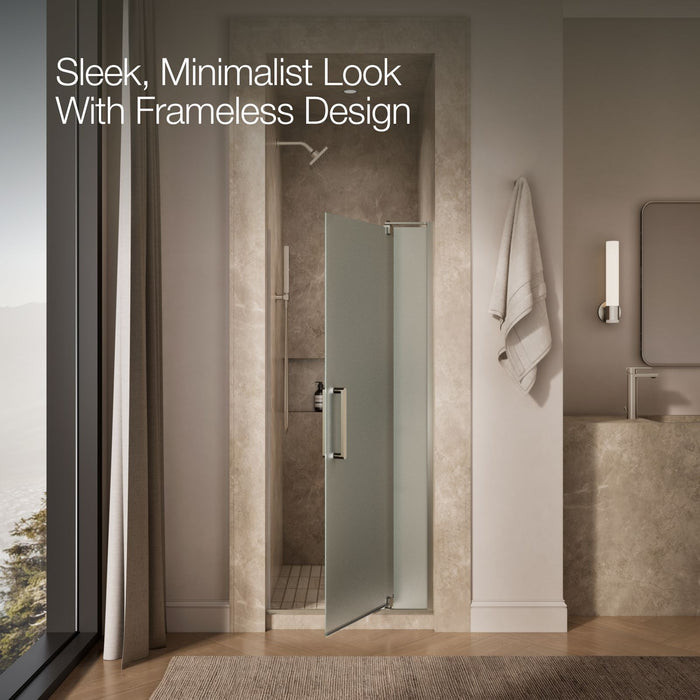 KOHLER K-707500-D3 Revel Pivot shower door, 70" H x 27-5/16 - 31-1/8" W, with 1/4" thick Frosted glass
