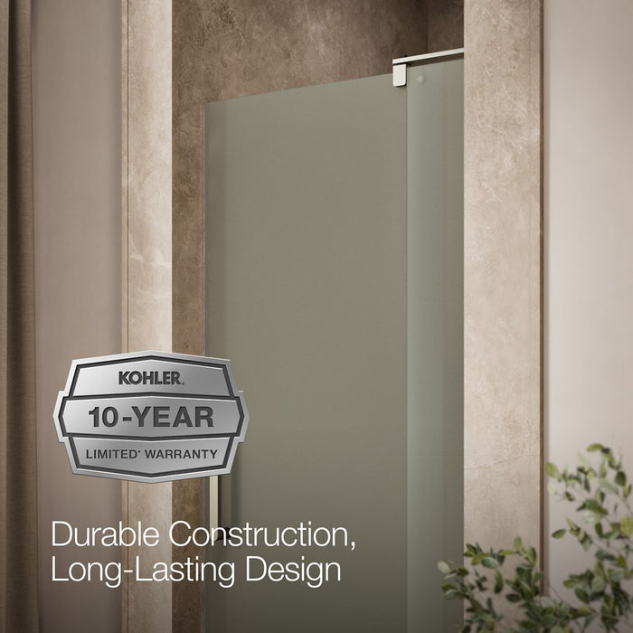KOHLER K-707500-D3 Revel Pivot shower door, 70" H x 27-5/16 - 31-1/8" W, with 1/4" thick Frosted glass, anodized brushed...