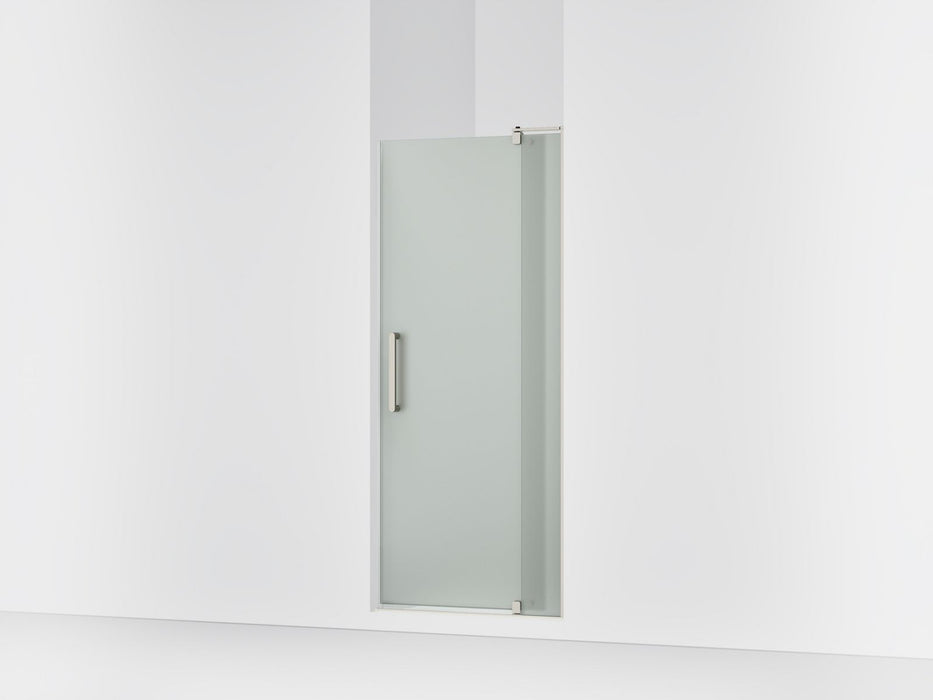 KOHLER K-707510-D3 Revel Pivot shower door, 70" H x 31-1/8 - 36" W, with 1/4" thick Frosted glass, anodized brushed nickel