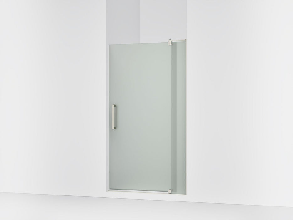 KOHLER K-707541-D3 Revel Pivot shower door, 70" H x 39-1/8 - 44" W, with 5/16" thick Frosted glass, anodized brushed nickel