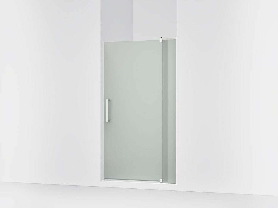 KOHLER K-707541-D3 Revel Pivot shower door, 70" H x 39-1/8 - 44" W, with 5/16" thick Frosted glass, bright polished silver