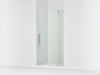 KOHLER K-707546-L Revel Pivot shower door, 74" H x 39-1/8 - 44" W, with 5/16" thick Crystal Clear glass, anodized brushed...