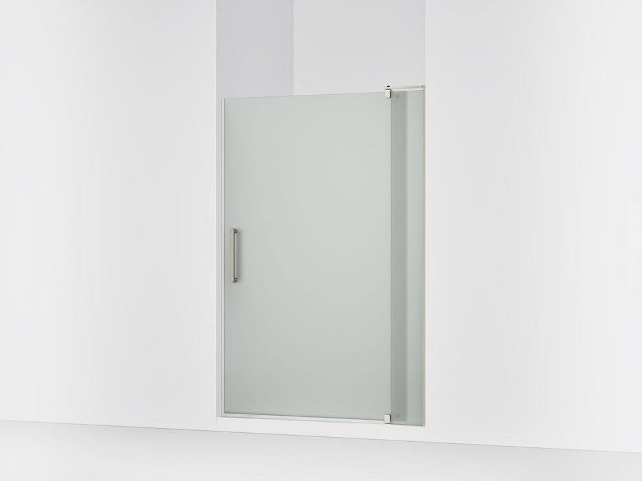 KOHLER K-707551-D3 Revel Pivot shower door, 70" H x 43-1/8 - 48" W, with 5/16" thick Frosted glass, anodized brushed nickel