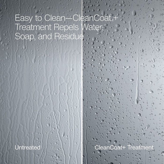 KOHLER K-707551-D3 Revel Pivot shower door, 70" H x 43-1/8 - 48" W, with 5/16" thick Frosted glass, anodized brushed...