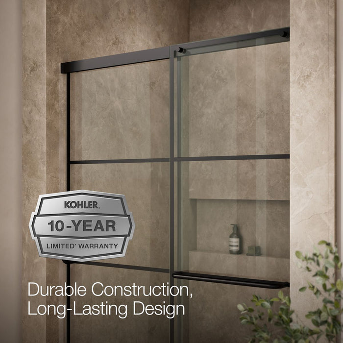 KOHLER K-707606-6G79 Elate Sliding shower door, 70-1/2" H x 44-1/4 - 47-5/8" W, with 1/4" thick Crystal Clear glass with...