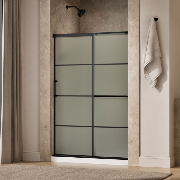 KOHLER K-707607-6G80 Elate Sliding shower door, 70-1/2" H x 50-1/4 - 53-5/8" W, with 1/4" thick Frosted glass with recta