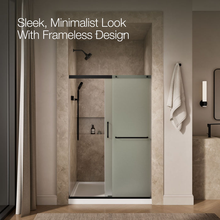 KOHLER K-707607-6D3 Elate Sliding shower door, 70-1/2" H x 50-1/4 - 53-5/8" W, with 1/4" thick Frosted glass