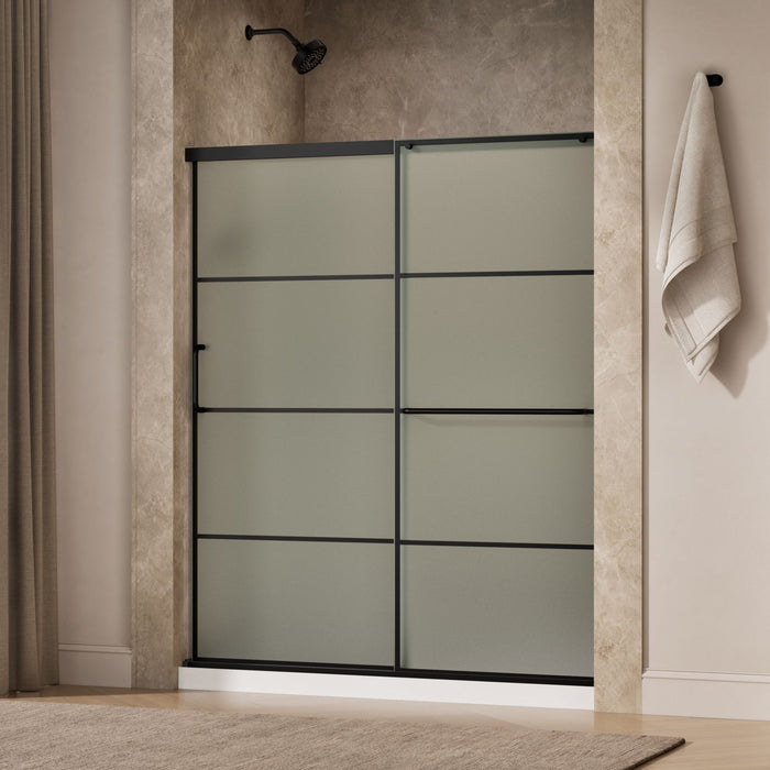 KOHLER K-707608-6G80 Elate Sliding shower door, 70-1/2" H x 56-1/4 - 59-5/8" W, with 1/4" thick Frosted glass with recta