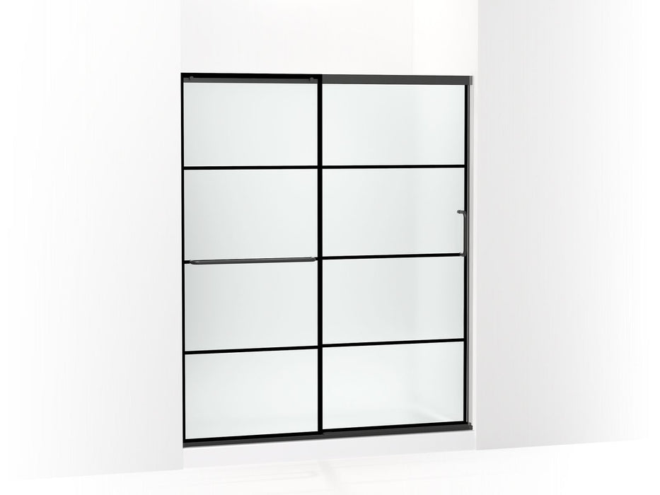 KOHLER K-707608-6G80 Elate Sliding shower door, 70-1/2" H x 56-1/4 - 59-5/8" W, with 1/4" thick Frosted glass with recta