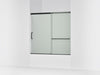 KOHLER K-707609-6D3 Elate Sliding bath door, 56-3/4" H x 56-1/4 - 59-5/8" W, with 1/4" thick Frosted glass
