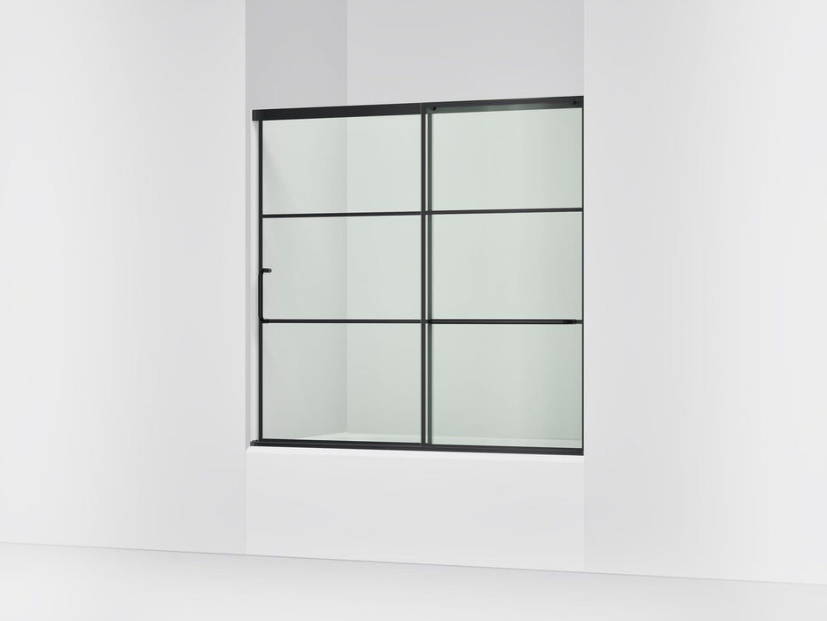 KOHLER K-707609-6G79 Elate Sliding bath door, 56-3/4" H x 56-1/4 - 59-5/8" W, with 1/4" thick Crystal Clear glass with r