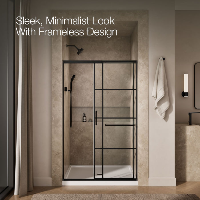 KOHLER K-707613-8G79 Elate Sliding shower door, 75-1/2" H x 44-1/4 - 47-5/8" W, with heavy 5/16" thick Crystal Clear gla