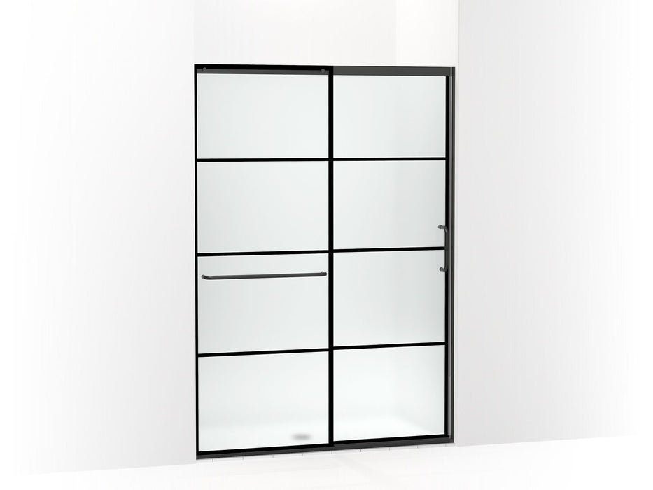 KOHLER K-707614-8G80 Elate Sliding shower door, 75-1/2" H x 50-1/4 - 53-5/8" W, with heavy 5/16" thick Frosted glass wit
