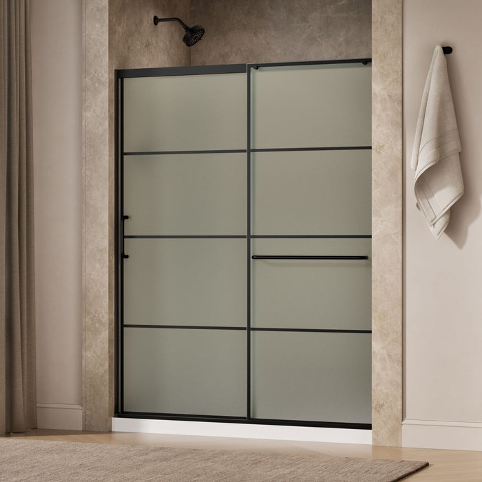 KOHLER K-707615-8G80 Elate Sliding shower door, 75-1/2" H x 56-1/4 - 59-5/8" W, with heavy 5/16" thick Frosted glass wit