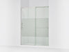 Kohler Elate Sliding shower door, 75-1/2" H x 62-1/4 - 65-5/8" W with heavy 5/16" thick Crystal Clear glass with privacy band
