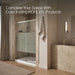 Kohler Elate Sliding shower door, 75-1/2" H x 62-1/4 - 65-5/8" W with heavy 5/16" thick Crystal Clear glass with privacy band