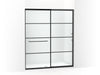 KOHLER K-707616-8G80 Elate Sliding shower door, 75-1/2" H x 62-1/4 - 65-5/8" W, with heavy 5/16" thick Frosted glass wit